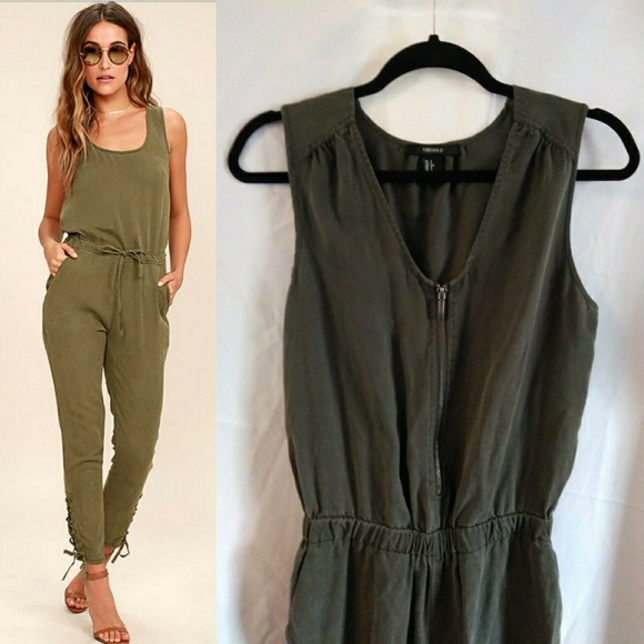 olive green jumpsuit forever 21